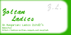 zoltan ladics business card